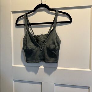 NWT Aerie Olive Green Lace Back Adjustable Strap Bralette